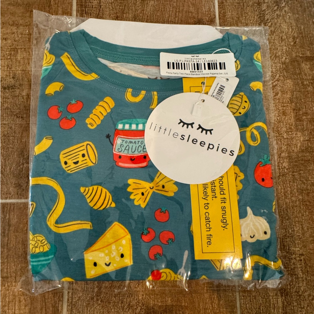 Little Sleepies Pasta Party- 2 piece pajama set - 5/6